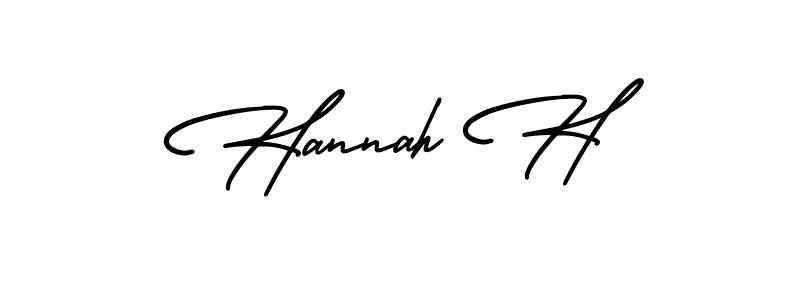 Make a beautiful signature design for name Hannah H. With this signature (AmerikaSignatureDemo-Regular) style, you can create a handwritten signature for free. Hannah H signature style 3 images and pictures png