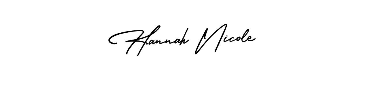 Create a beautiful signature design for name Hannah Nicole. With this signature (AmerikaSignatureDemo-Regular) fonts, you can make a handwritten signature for free. Hannah Nicole signature style 3 images and pictures png