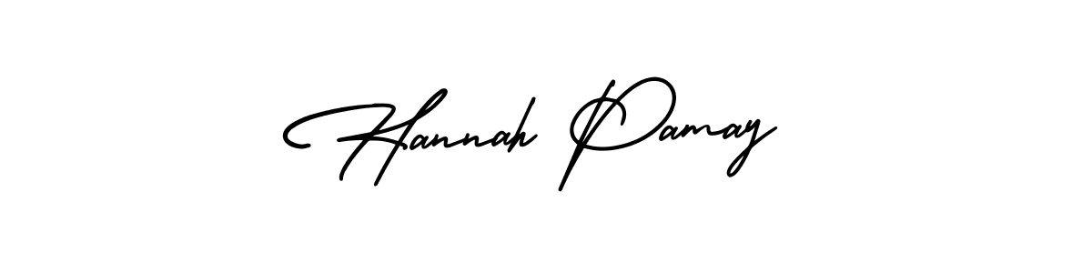 How to Draw Hannah Pamay signature style? AmerikaSignatureDemo-Regular is a latest design signature styles for name Hannah Pamay. Hannah Pamay signature style 3 images and pictures png