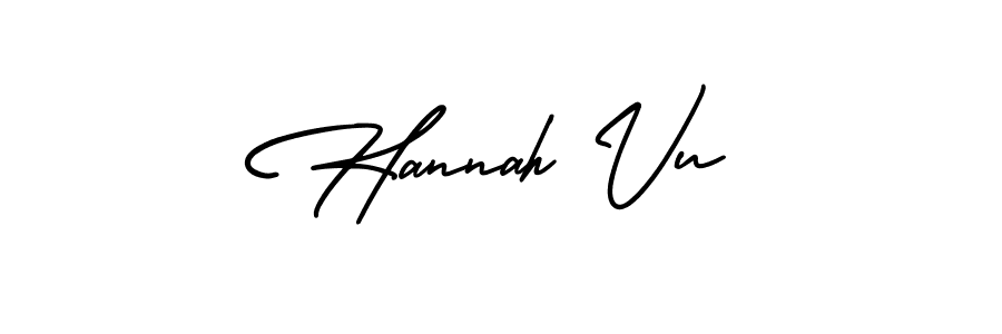 Make a beautiful signature design for name Hannah Vu. With this signature (AmerikaSignatureDemo-Regular) style, you can create a handwritten signature for free. Hannah Vu signature style 3 images and pictures png