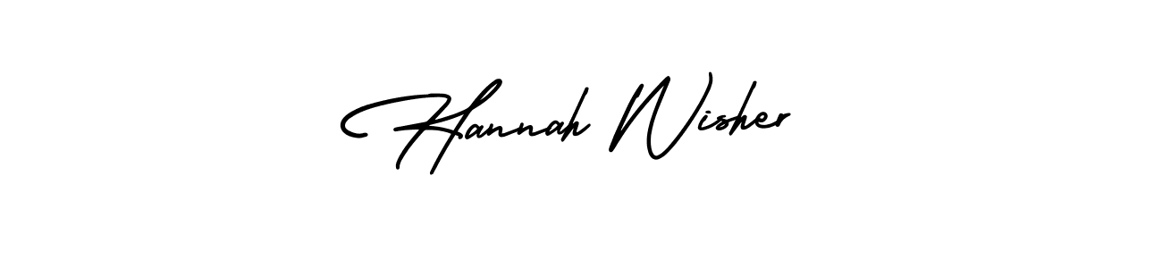 Hannah Wisher stylish signature style. Best Handwritten Sign (AmerikaSignatureDemo-Regular) for my name. Handwritten Signature Collection Ideas for my name Hannah Wisher. Hannah Wisher signature style 3 images and pictures png