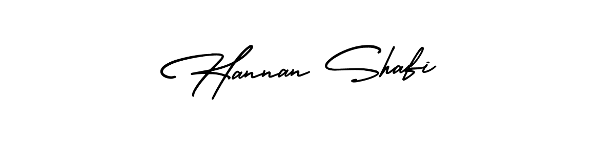 How to make Hannan Shafi name signature. Use AmerikaSignatureDemo-Regular style for creating short signs online. This is the latest handwritten sign. Hannan Shafi signature style 3 images and pictures png