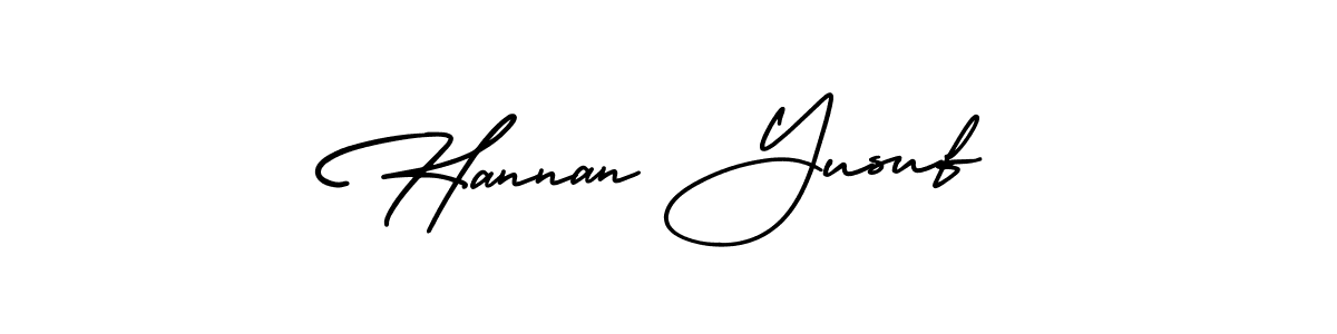 How to make Hannan Yusuf name signature. Use AmerikaSignatureDemo-Regular style for creating short signs online. This is the latest handwritten sign. Hannan Yusuf signature style 3 images and pictures png