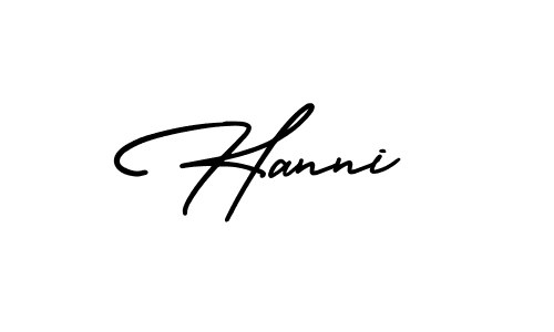 Hanni stylish signature style. Best Handwritten Sign (AmerikaSignatureDemo-Regular) for my name. Handwritten Signature Collection Ideas for my name Hanni. Hanni signature style 3 images and pictures png