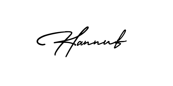 Make a beautiful signature design for name Hannuf. With this signature (AmerikaSignatureDemo-Regular) style, you can create a handwritten signature for free. Hannuf signature style 3 images and pictures png