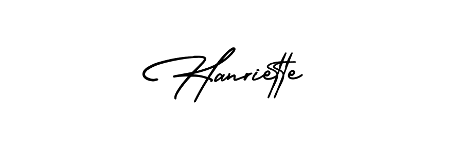 How to make Hanriette name signature. Use AmerikaSignatureDemo-Regular style for creating short signs online. This is the latest handwritten sign. Hanriette signature style 3 images and pictures png