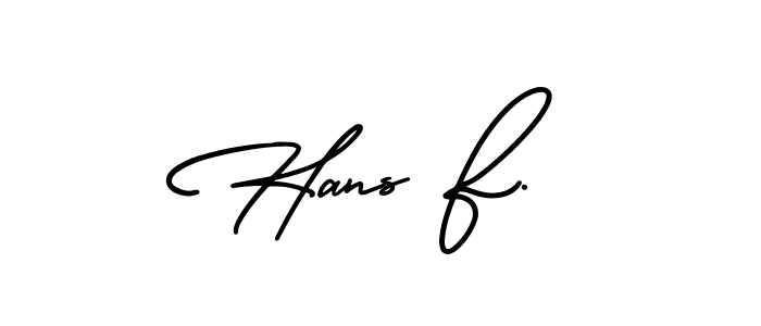 It looks lik you need a new signature style for name Hans F.. Design unique handwritten (AmerikaSignatureDemo-Regular) signature with our free signature maker in just a few clicks. Hans F. signature style 3 images and pictures png