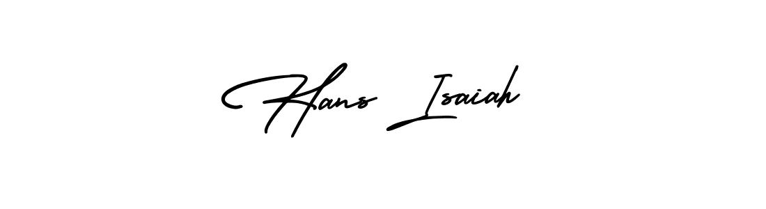 How to make Hans Isaiah name signature. Use AmerikaSignatureDemo-Regular style for creating short signs online. This is the latest handwritten sign. Hans Isaiah signature style 3 images and pictures png