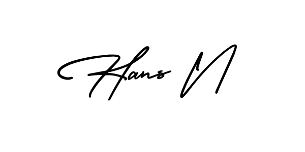 Use a signature maker to create a handwritten signature online. With this signature software, you can design (AmerikaSignatureDemo-Regular) your own signature for name Hans N. Hans N signature style 3 images and pictures png