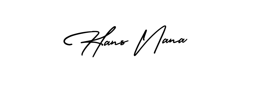 Hans Nana stylish signature style. Best Handwritten Sign (AmerikaSignatureDemo-Regular) for my name. Handwritten Signature Collection Ideas for my name Hans Nana. Hans Nana signature style 3 images and pictures png