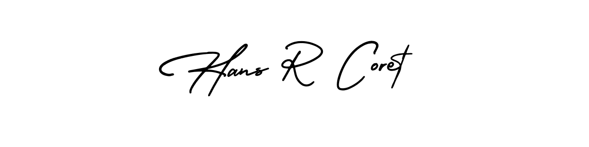 How to make Hans R Coret signature? AmerikaSignatureDemo-Regular is a professional autograph style. Create handwritten signature for Hans R Coret name. Hans R Coret signature style 3 images and pictures png