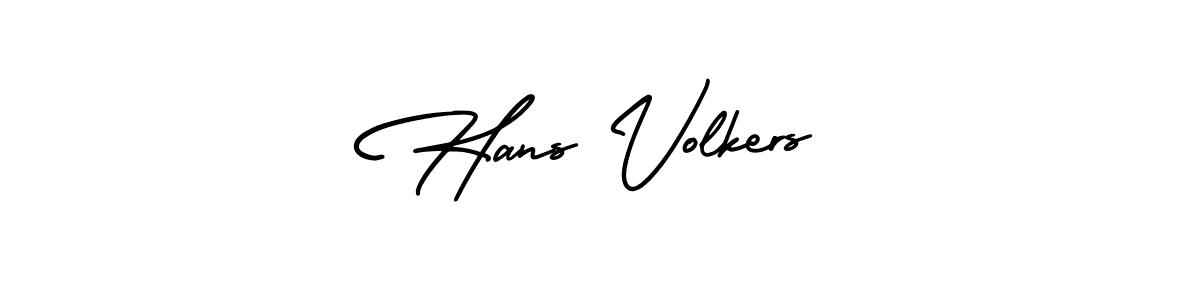 How to make Hans Volkers name signature. Use AmerikaSignatureDemo-Regular style for creating short signs online. This is the latest handwritten sign. Hans Volkers signature style 3 images and pictures png