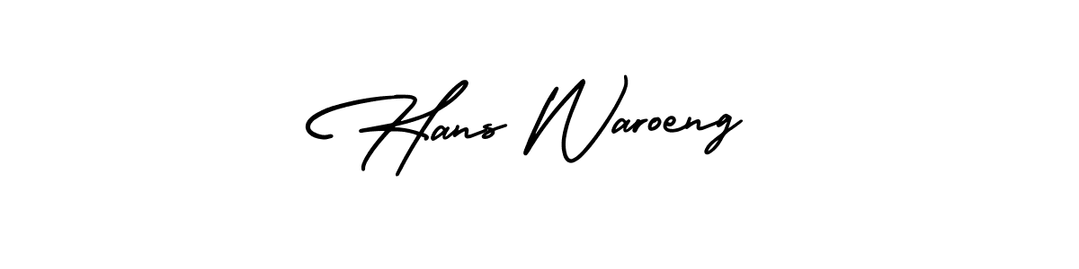 Use a signature maker to create a handwritten signature online. With this signature software, you can design (AmerikaSignatureDemo-Regular) your own signature for name Hans Waroeng. Hans Waroeng signature style 3 images and pictures png