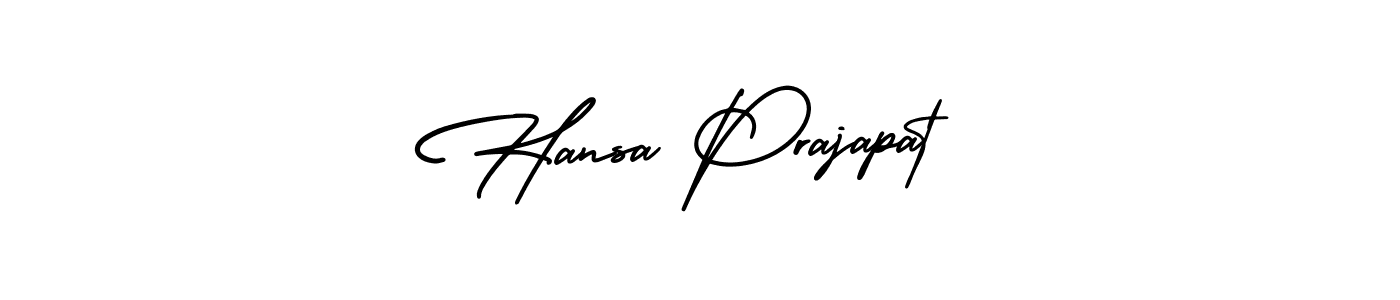 How to make Hansa Prajapat name signature. Use AmerikaSignatureDemo-Regular style for creating short signs online. This is the latest handwritten sign. Hansa Prajapat signature style 3 images and pictures png