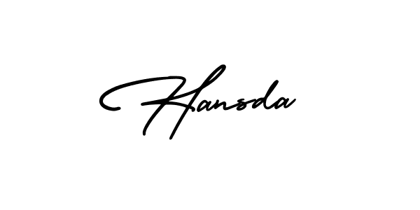 Similarly AmerikaSignatureDemo-Regular is the best handwritten signature design. Signature creator online .You can use it as an online autograph creator for name Hansda. Hansda signature style 3 images and pictures png