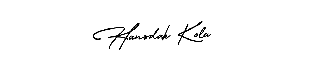 Also You can easily find your signature by using the search form. We will create Hansdah Kola name handwritten signature images for you free of cost using AmerikaSignatureDemo-Regular sign style. Hansdah Kola signature style 3 images and pictures png