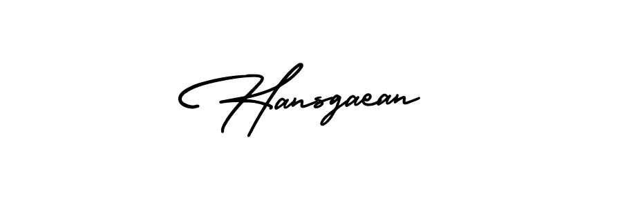 The best way (AmerikaSignatureDemo-Regular) to make a short signature is to pick only two or three words in your name. The name Hansgaean include a total of six letters. For converting this name. Hansgaean signature style 3 images and pictures png