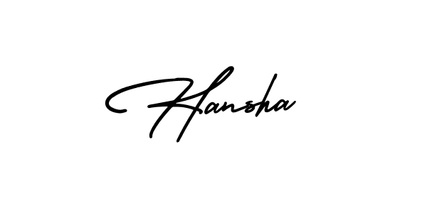 It looks lik you need a new signature style for name Hansha. Design unique handwritten (AmerikaSignatureDemo-Regular) signature with our free signature maker in just a few clicks. Hansha signature style 3 images and pictures png