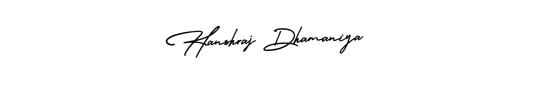 Make a beautiful signature design for name Hanshraj Dhamaniya. Use this online signature maker to create a handwritten signature for free. Hanshraj Dhamaniya signature style 3 images and pictures png