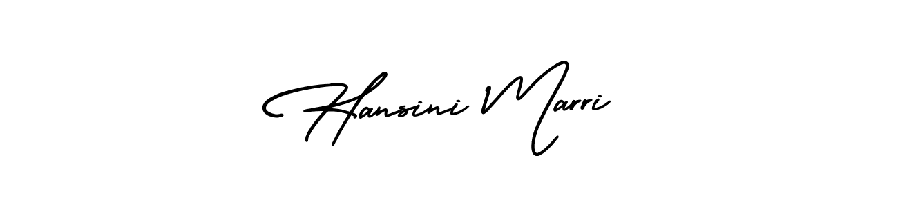 How to make Hansini Marri name signature. Use AmerikaSignatureDemo-Regular style for creating short signs online. This is the latest handwritten sign. Hansini Marri signature style 3 images and pictures png