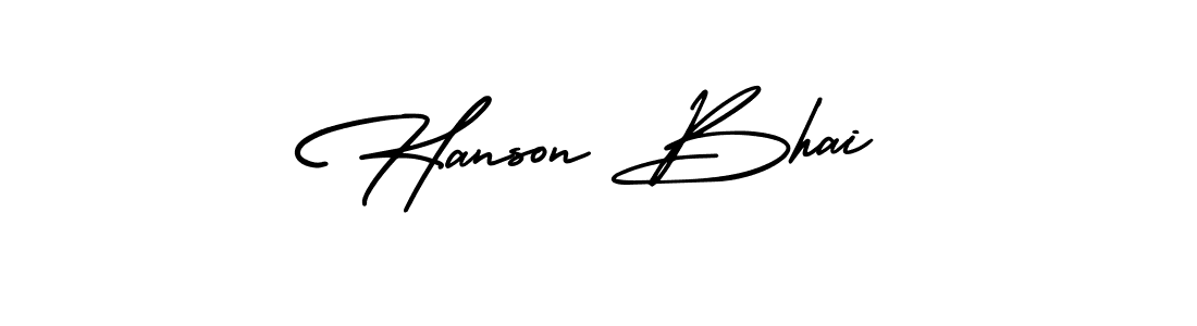 This is the best signature style for the Hanson Bhai name. Also you like these signature font (AmerikaSignatureDemo-Regular). Mix name signature. Hanson Bhai signature style 3 images and pictures png