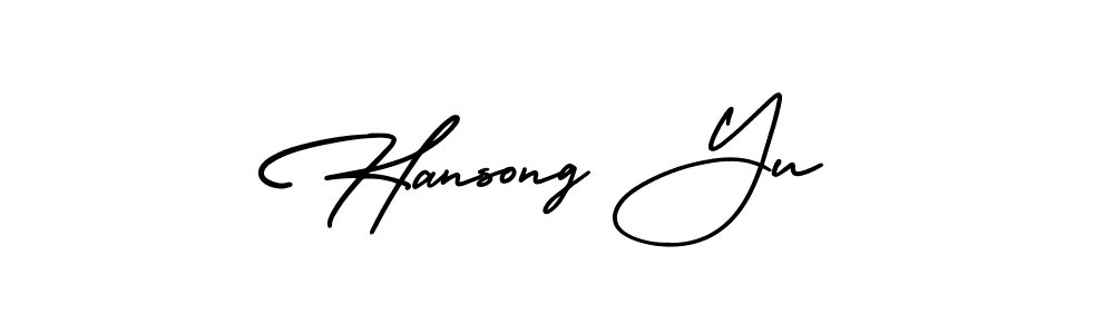 Make a beautiful signature design for name Hansong Yu. With this signature (AmerikaSignatureDemo-Regular) style, you can create a handwritten signature for free. Hansong Yu signature style 3 images and pictures png