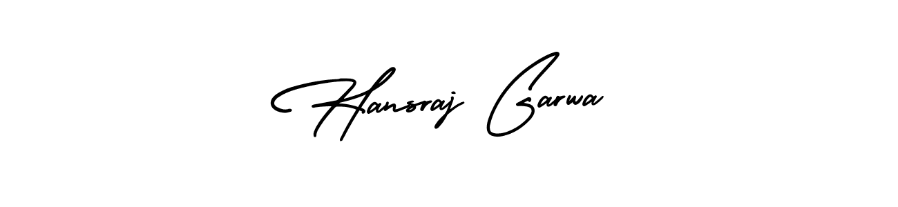 This is the best signature style for the Hansraj Garwa name. Also you like these signature font (AmerikaSignatureDemo-Regular). Mix name signature. Hansraj Garwa signature style 3 images and pictures png