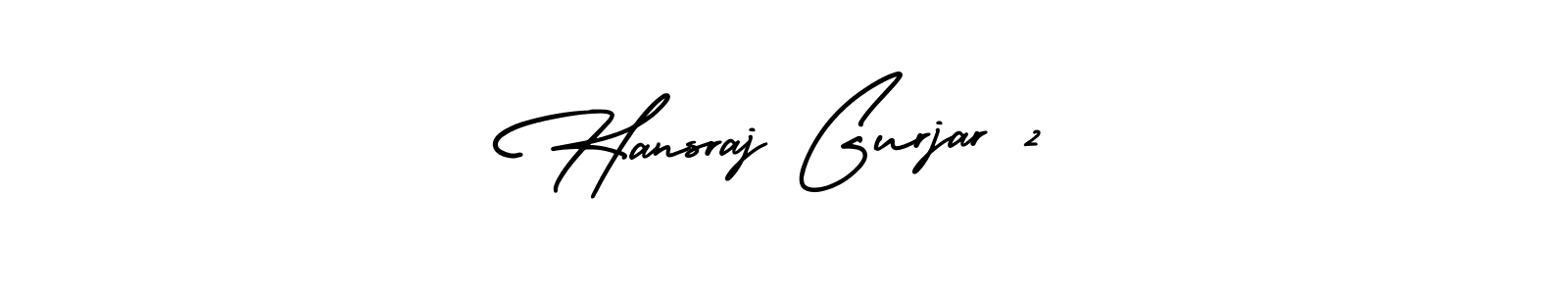 Use a signature maker to create a handwritten signature online. With this signature software, you can design (AmerikaSignatureDemo-Regular) your own signature for name Hansraj Gurjar 2. Hansraj Gurjar 2 signature style 3 images and pictures png