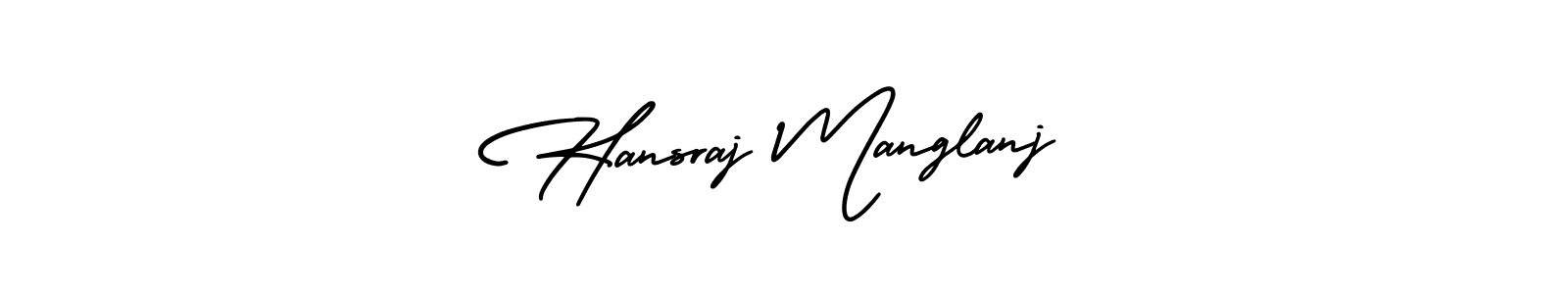 Hansraj Manglanj stylish signature style. Best Handwritten Sign (AmerikaSignatureDemo-Regular) for my name. Handwritten Signature Collection Ideas for my name Hansraj Manglanj. Hansraj Manglanj signature style 3 images and pictures png