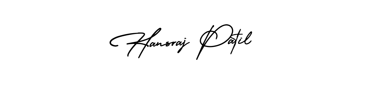 How to make Hansraj Patil name signature. Use AmerikaSignatureDemo-Regular style for creating short signs online. This is the latest handwritten sign. Hansraj Patil signature style 3 images and pictures png