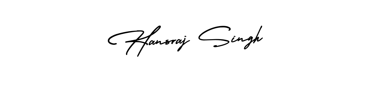 This is the best signature style for the Hansraj Singh name. Also you like these signature font (AmerikaSignatureDemo-Regular). Mix name signature. Hansraj Singh signature style 3 images and pictures png