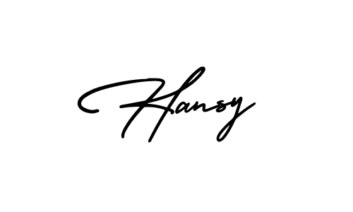 Use a signature maker to create a handwritten signature online. With this signature software, you can design (AmerikaSignatureDemo-Regular) your own signature for name Hansy. Hansy signature style 3 images and pictures png