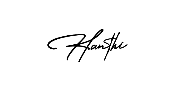 How to make Hanthi signature? AmerikaSignatureDemo-Regular is a professional autograph style. Create handwritten signature for Hanthi name. Hanthi signature style 3 images and pictures png