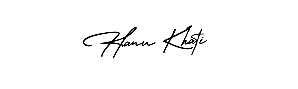 Design your own signature with our free online signature maker. With this signature software, you can create a handwritten (AmerikaSignatureDemo-Regular) signature for name Hanu Khati. Hanu Khati signature style 3 images and pictures png