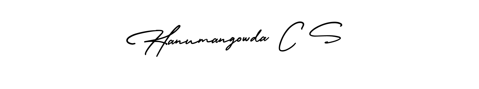 You should practise on your own different ways (AmerikaSignatureDemo-Regular) to write your name (Hanumangowda C S) in signature. don't let someone else do it for you. Hanumangowda C S signature style 3 images and pictures png
