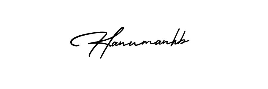 How to make Hanumanhb name signature. Use AmerikaSignatureDemo-Regular style for creating short signs online. This is the latest handwritten sign. Hanumanhb signature style 3 images and pictures png