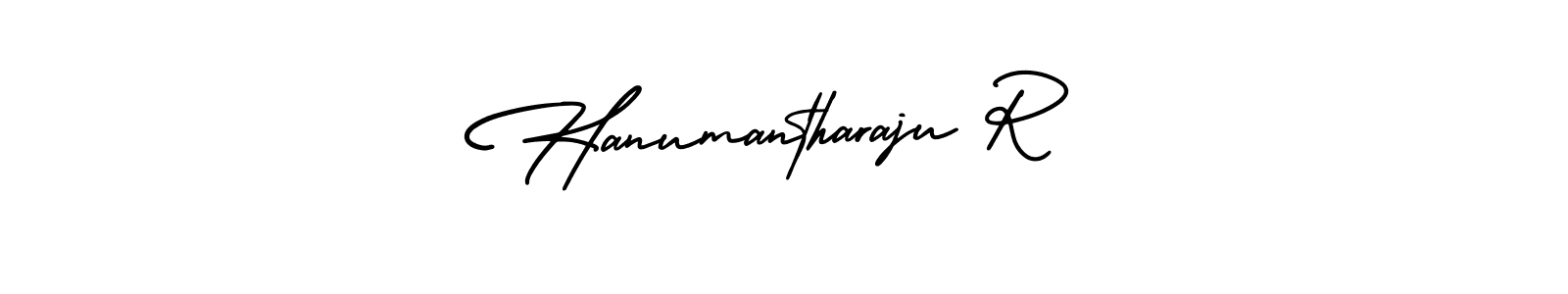 The best way (AmerikaSignatureDemo-Regular) to make a short signature is to pick only two or three words in your name. The name Hanumantharaju R include a total of six letters. For converting this name. Hanumantharaju R signature style 3 images and pictures png