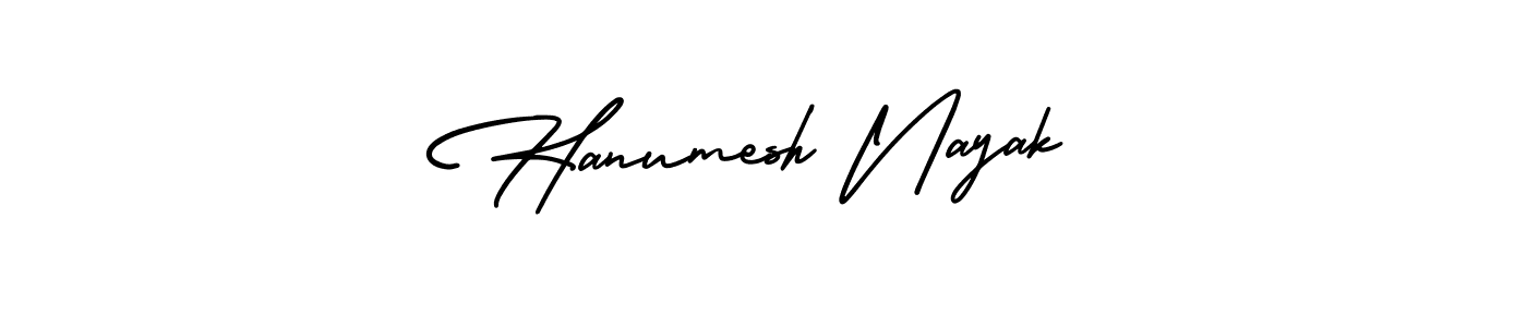 You should practise on your own different ways (AmerikaSignatureDemo-Regular) to write your name (Hanumesh Nayak) in signature. don't let someone else do it for you. Hanumesh Nayak signature style 3 images and pictures png