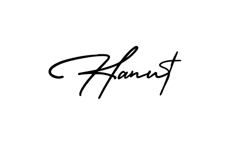 Use a signature maker to create a handwritten signature online. With this signature software, you can design (AmerikaSignatureDemo-Regular) your own signature for name Hanut. Hanut signature style 3 images and pictures png