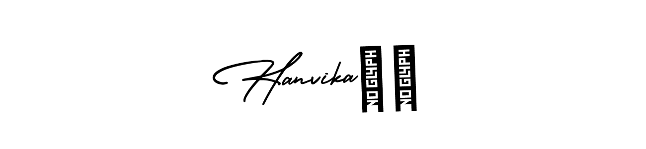 How to make Hanvika♥️ name signature. Use AmerikaSignatureDemo-Regular style for creating short signs online. This is the latest handwritten sign. Hanvika♥️ signature style 3 images and pictures png