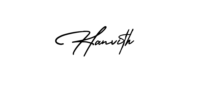 Hanvith stylish signature style. Best Handwritten Sign (AmerikaSignatureDemo-Regular) for my name. Handwritten Signature Collection Ideas for my name Hanvith. Hanvith signature style 3 images and pictures png