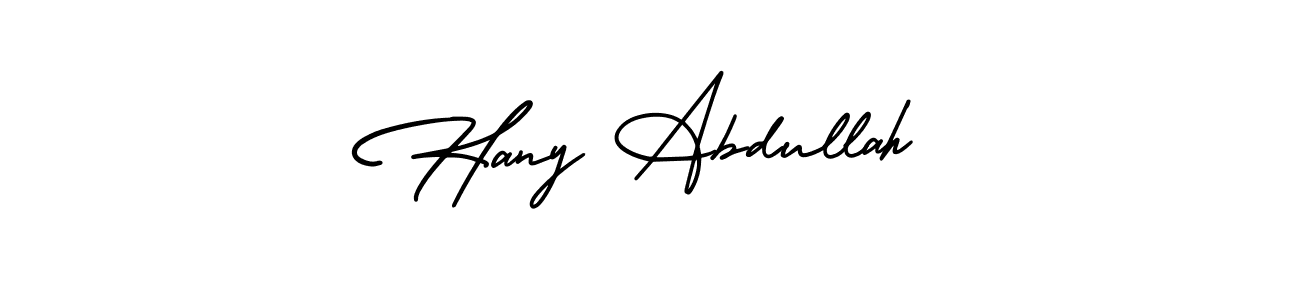 Make a beautiful signature design for name Hany Abdullah. With this signature (AmerikaSignatureDemo-Regular) style, you can create a handwritten signature for free. Hany Abdullah signature style 3 images and pictures png