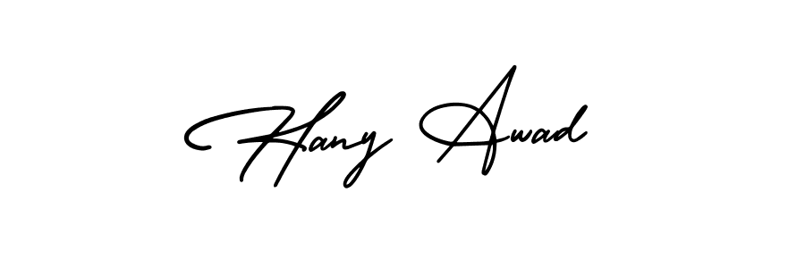 How to make Hany Awad name signature. Use AmerikaSignatureDemo-Regular style for creating short signs online. This is the latest handwritten sign. Hany Awad signature style 3 images and pictures png
