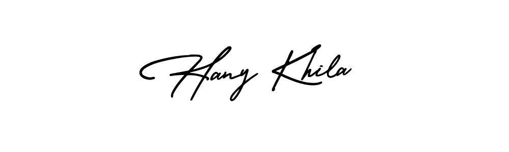 Design your own signature with our free online signature maker. With this signature software, you can create a handwritten (AmerikaSignatureDemo-Regular) signature for name Hany Khila. Hany Khila signature style 3 images and pictures png