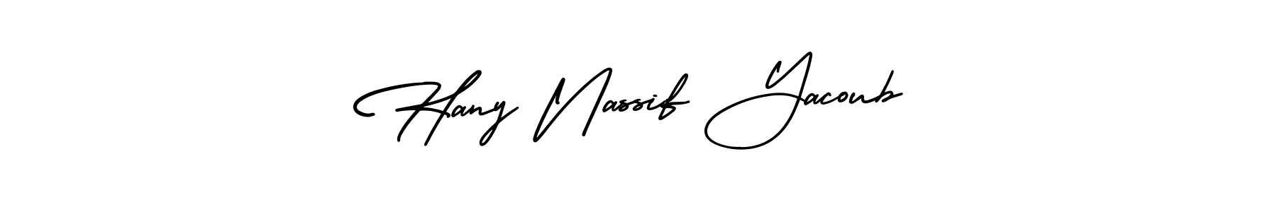 How to Draw Hany Nassif Yacoub signature style? AmerikaSignatureDemo-Regular is a latest design signature styles for name Hany Nassif Yacoub. Hany Nassif Yacoub signature style 3 images and pictures png