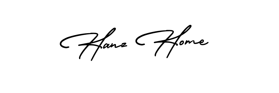 Hanz Home stylish signature style. Best Handwritten Sign (AmerikaSignatureDemo-Regular) for my name. Handwritten Signature Collection Ideas for my name Hanz Home. Hanz Home signature style 3 images and pictures png