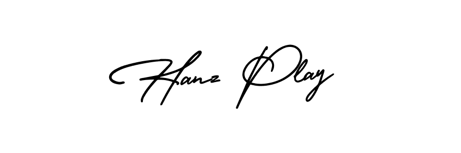 How to make Hanz Play signature? AmerikaSignatureDemo-Regular is a professional autograph style. Create handwritten signature for Hanz Play name. Hanz Play signature style 3 images and pictures png