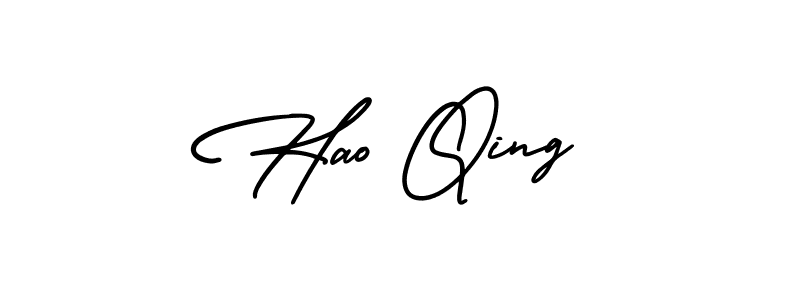 Hao Qing stylish signature style. Best Handwritten Sign (AmerikaSignatureDemo-Regular) for my name. Handwritten Signature Collection Ideas for my name Hao Qing. Hao Qing signature style 3 images and pictures png