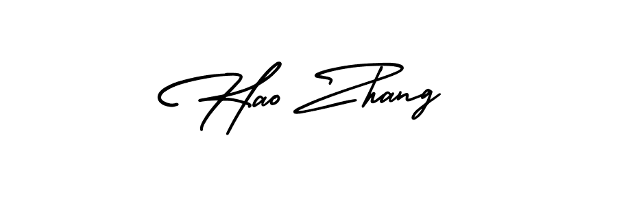 Create a beautiful signature design for name Hao Zhang. With this signature (AmerikaSignatureDemo-Regular) fonts, you can make a handwritten signature for free. Hao Zhang signature style 3 images and pictures png