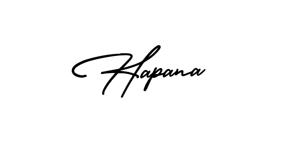 Use a signature maker to create a handwritten signature online. With this signature software, you can design (AmerikaSignatureDemo-Regular) your own signature for name Hapana. Hapana signature style 3 images and pictures png
